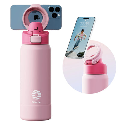 Stainless Steel Water Bottle with Magnetic Phone Holder
